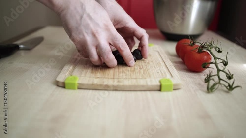 Greek Salad Making with Cheese — Fresh Mediterranean Salad Preparation