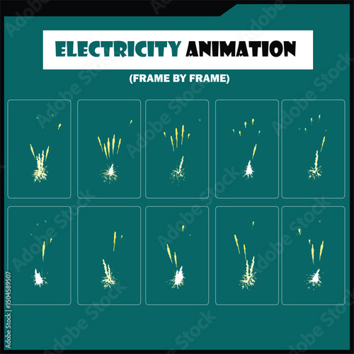 Electric Glow Particle Burst - Frame by Frame Sequence