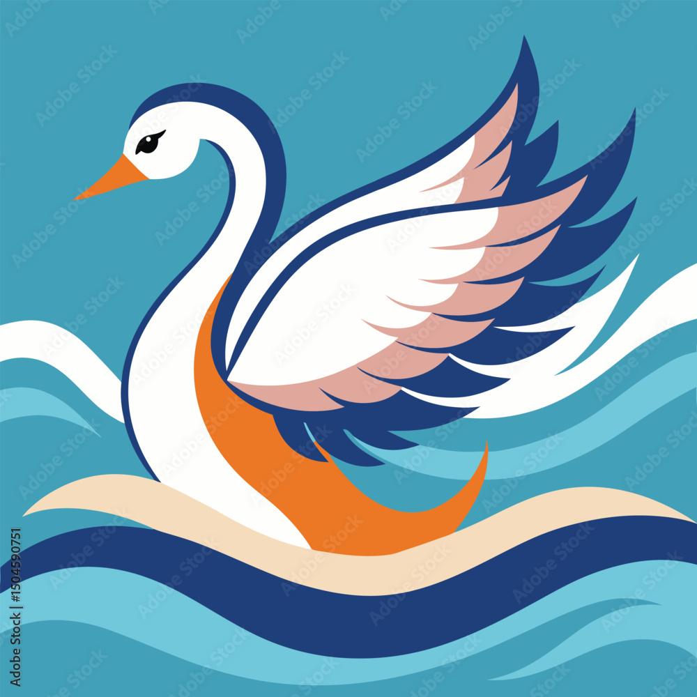 Obraz premium swan on the water