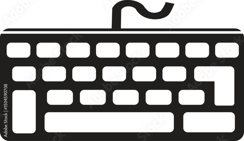 Keyboard icon black and white,,Black Keyboard Icon vector image