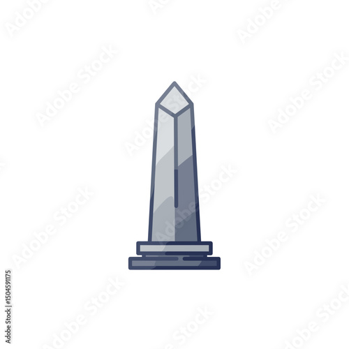 Geometric sculpture of an obelisk. Minimalistic vector icon, linear gradient. Flat modern design for interfaces and web design on the theme of history and culture.