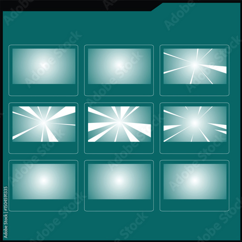 Electric Star and Line Pulse blast Animation - Frame by Frame Sequence