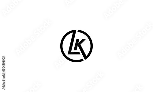 LK initial letters, monogram logo
