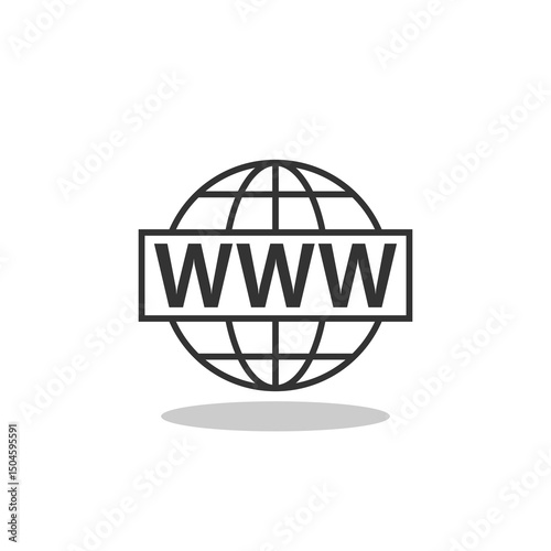 www Website icon with shadow
