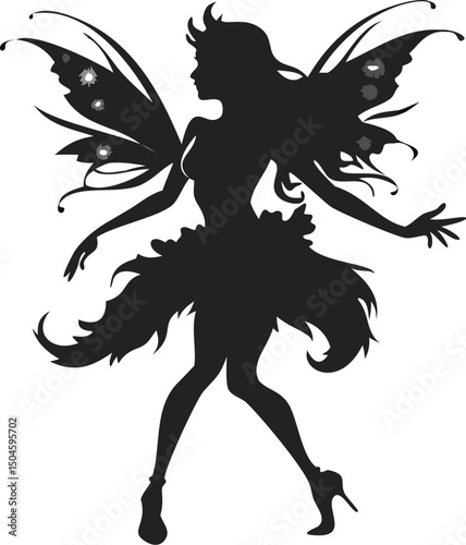 Elegant Fairy Silhouette – High-Quality Ethereal Fantasy Digital Art