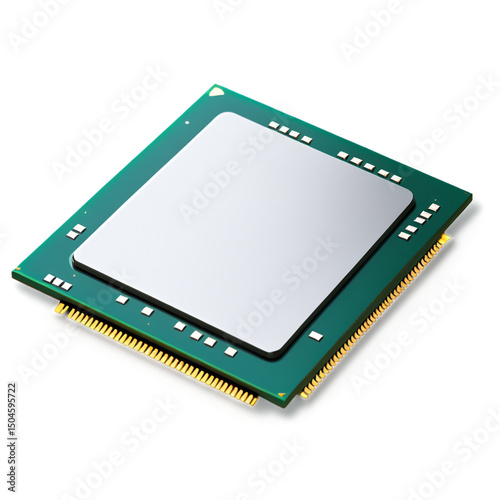 cpu processor isolated on transparent background