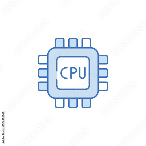 CPU icon design with white background stock illustration