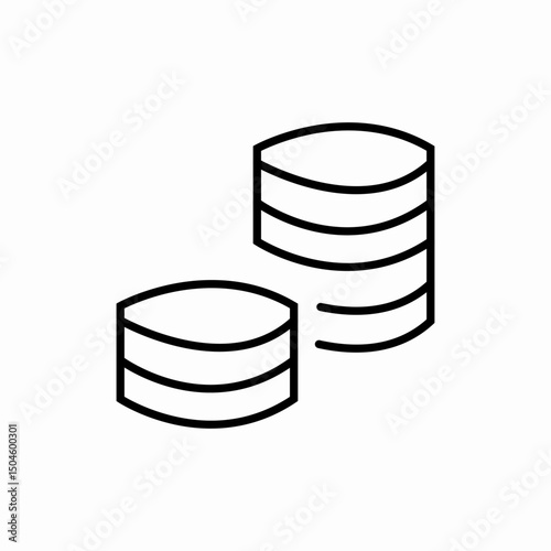 Stack coins money icon vector sign