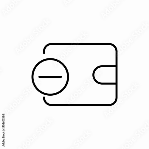 Remove wallet payment icon vector sign