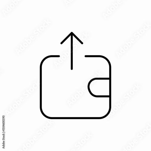 Upload wallet payment icon vector sign