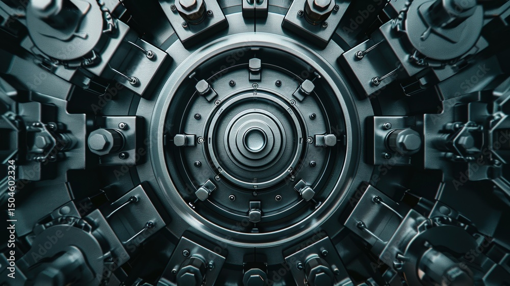 Fototapeta premium Modern concept background with safes pattern symbolizing data protection