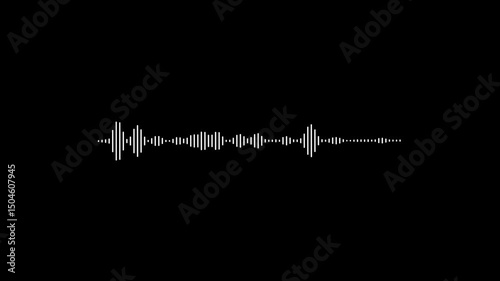 Audio spectrum simulation Audio waveform equalizer. White audio waveform spectrum animation, Visualization sound graphic element. Sound technology or audio recorders.