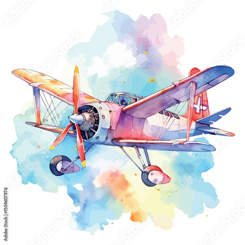 Vintage biplane flying a banner across the sky