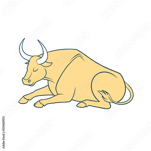 vector illustration of a bull