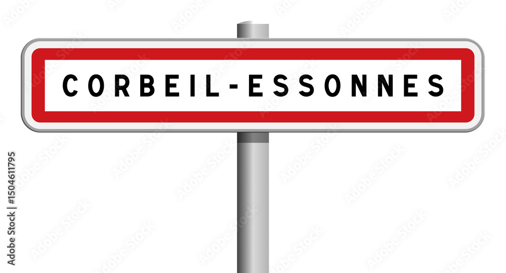 Panneau d'entrée de ville de Corbeil-Essonnes, Essonne, Île-de-France Panneau d'entrée de ville de Corbeil-Essonnes, Essonne, Île-de-France