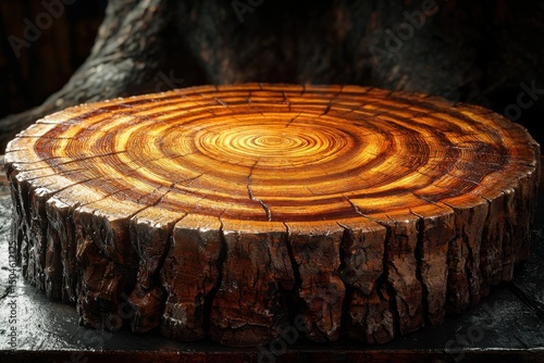 Timber cutting event wood cross section natural environment close-up view craftsmanship concept