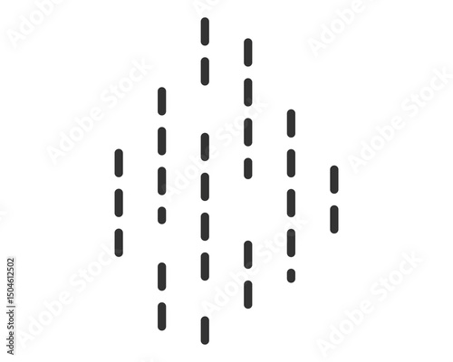 Abstract graphic with vertical dashes. Minimalist design, suitable for background, icon, or creative project. Modern, techy, and versatile.