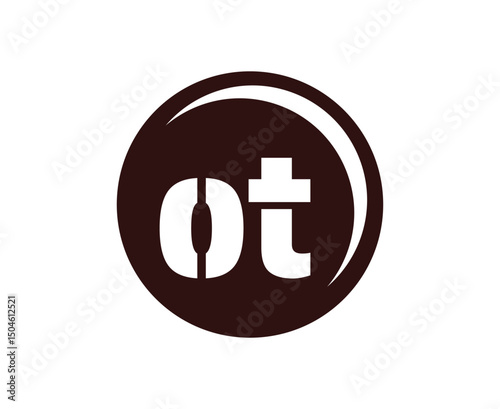 OT sport emblem or team logotype. Ball logo with a combination of Initial letter O and T for balls shop, sports company, training, club badge.