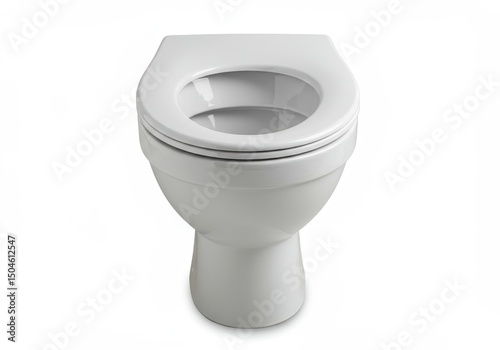 Wallpaper Mural White ceramic toilet bowl photographed from front on isolated background. Standard bathroom sanitary ware. Torontodigital.ca
