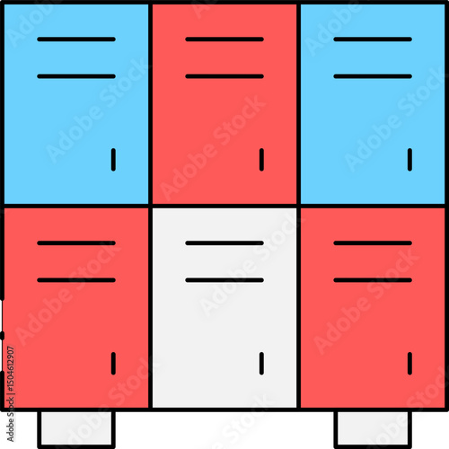 Lockers single vector icon illustration