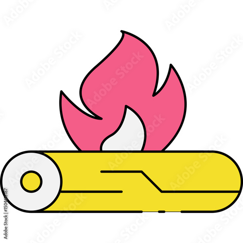 Bonfire single vector icon illustration