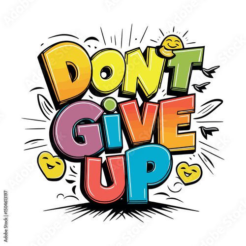 Colorful Work Hard Dream Big typography design with decorative vector illustrations for a holiday greeting card banner