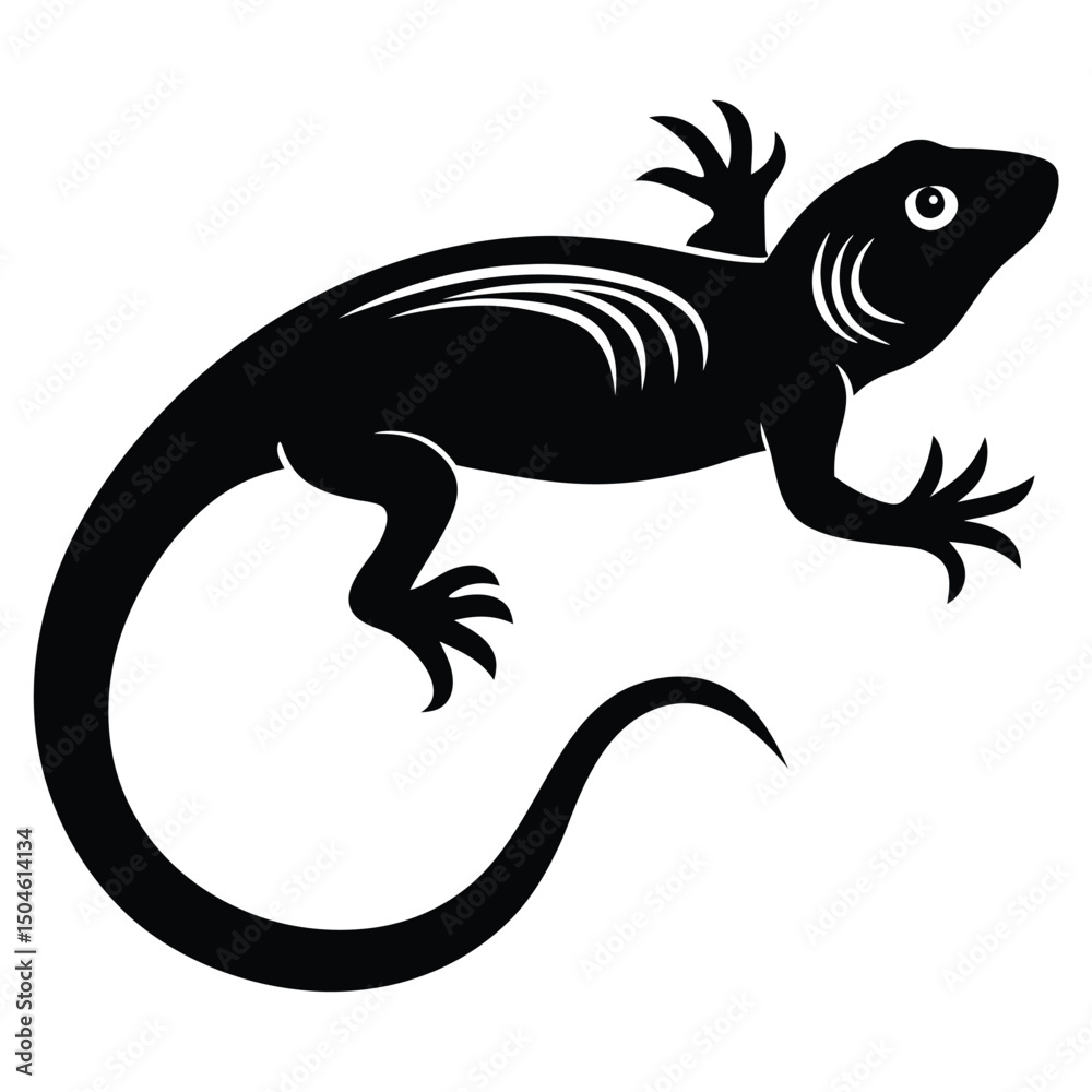 Naklejka premium Silhouette of a gecko vector clipart