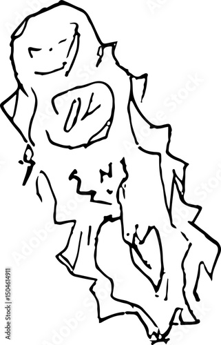 Handmade brush and. abstract shape