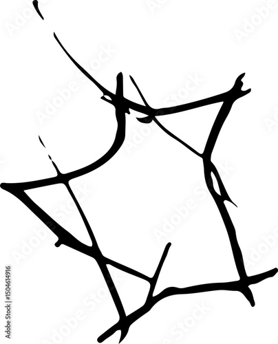 Handmade brush and. abstract shape