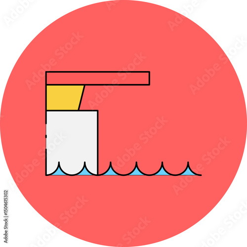 Offshore single vector icon illustration