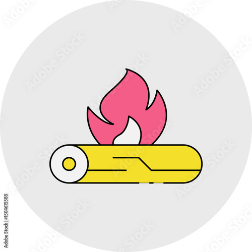 Bonfire single vector icon illustration