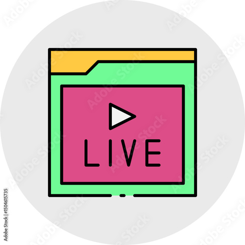 Live single vector icon illustration