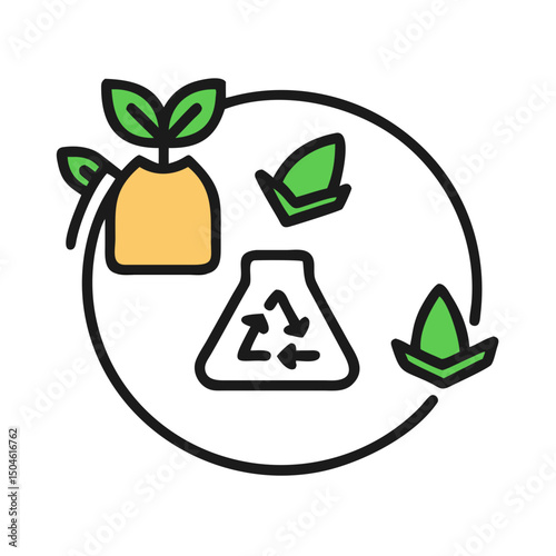 Minimalist Zero Waste Concept with Sustainable Product Illustrations