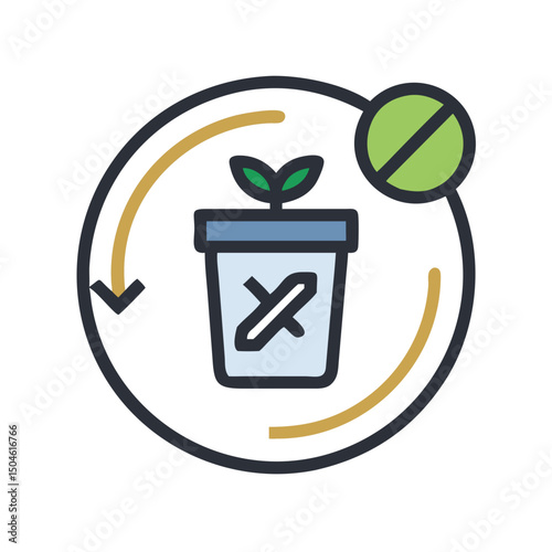 Zero Waste Lifestyle Icons and Elements for Eco-Friendly Living