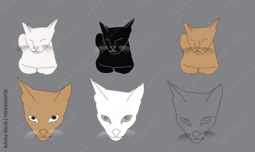 Obraz premium Cat emoji icon vector image.