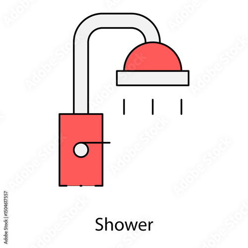 Shower single icon vector illustration