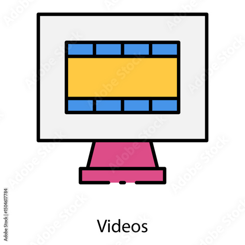 Videos single icon vector illustration