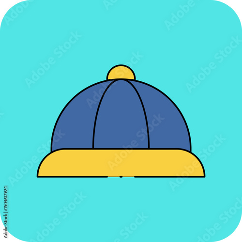 Cap single vector icon illustration