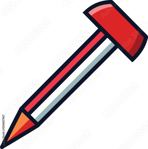 Red Soldering Iron Flat Design Icon Vector