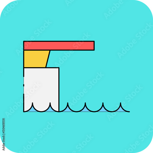 Offshore single vector icon illustration