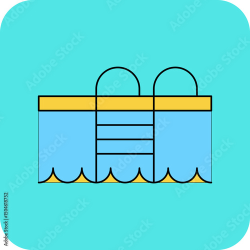 Swimming pool single icon vector illustration