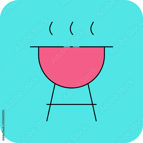 BBQ single icon vector illustration