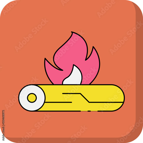Bonfire single vector icon illustration