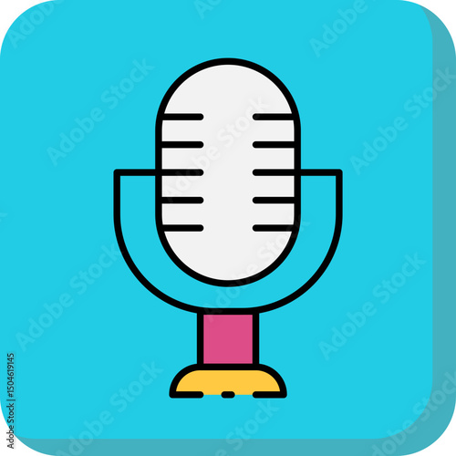 Mic single icon vector illustration