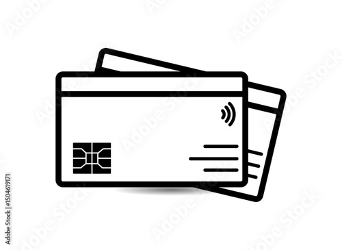 Credit or debit card with WiFi sign for cashless payment