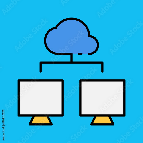 Cloud computing single vector icon illustration