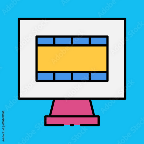 Videos single icon vector illustration