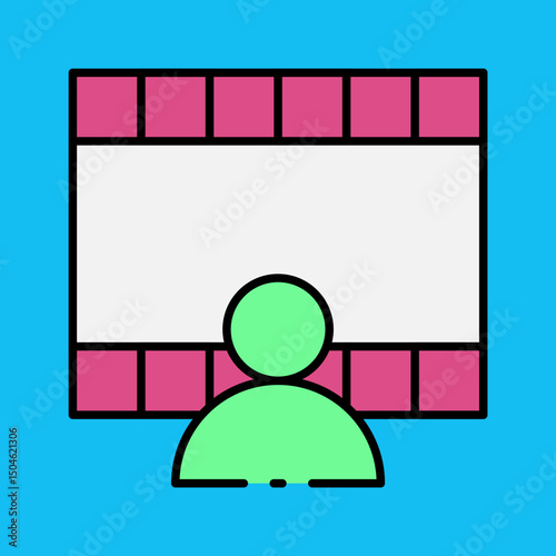 Video single icon vector illustration