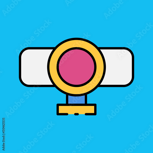 Web cam single vector icon illustration