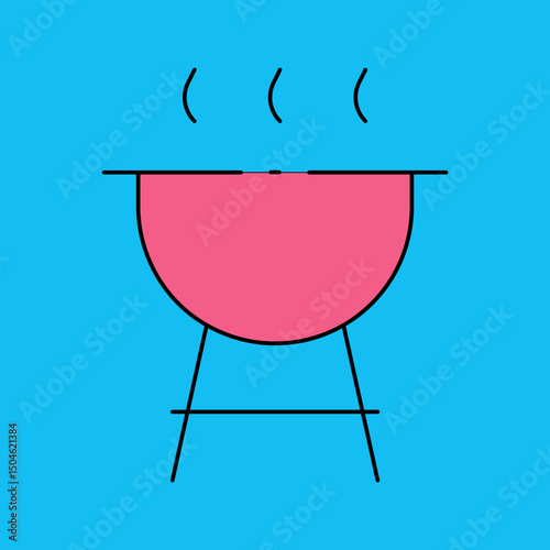 BBQ single icon vector illustration